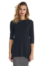 Load image into Gallery viewer, black 3/4 sleeve tunic t-shirt
