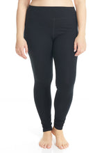 Load image into Gallery viewer, plus size black full length high waisted cotton leggings
