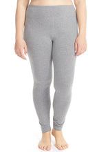 Load image into Gallery viewer, plus size dark grey full length high waisted cotton leggings
