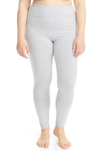 Load image into Gallery viewer, plus size light grey full length high waisted cotton leggings
