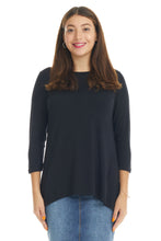 Load image into Gallery viewer, black basic top to wear with jean skirts
