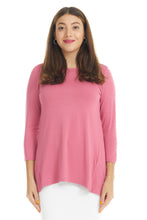 Load image into Gallery viewer, vibrant pink high-low loose tunic top for plus size women good for maternity
