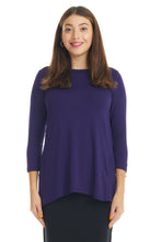 Load image into Gallery viewer, purple soft crew neck modest tzniut top for women
