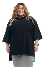 Load image into Gallery viewer, 3/4 Sleeve Cotton Oversized Hi-Lo Tunic T-shirt EX801244
