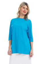 Load image into Gallery viewer, Blue oversized cotton loose tee for women
