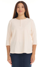 Load image into Gallery viewer, 3/4 Sleeve Cotton Button-Up Henley Top EX801259
