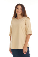 Load image into Gallery viewer, Elbow Sleeve Cotton Tunic T-Shirt Top EX801261
