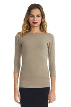 Load image into Gallery viewer, 3/4 Sleeve Snug Fit Layering Cotton T-Shirt Top EX801941

