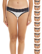 Load image into Gallery viewer, Cotton Bikini Underwear with Lace Trim EX804220
