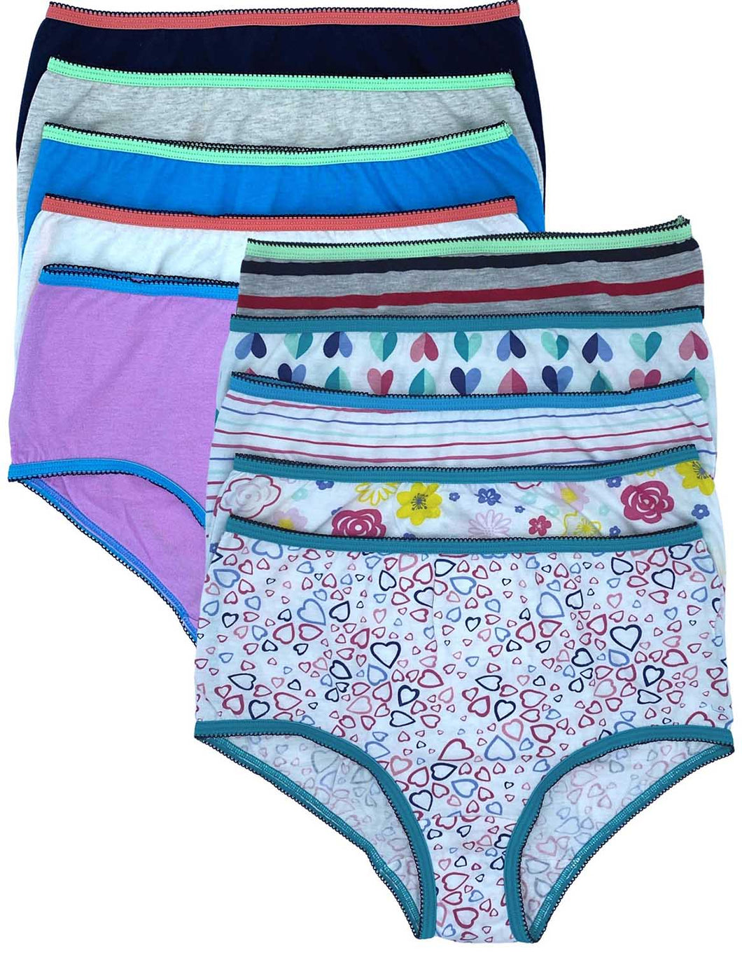 Cotton Brief Panties for Girls in Assorted Colors EX804223Y