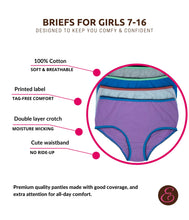 Load image into Gallery viewer, Cotton Brief Panties for Girls in Assorted Colors EX804223Y
